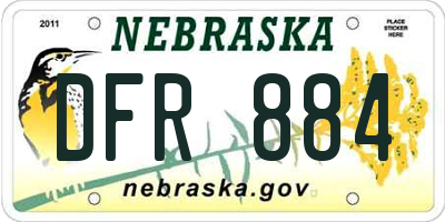 NE license plate DFR884