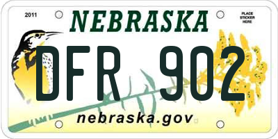 NE license plate DFR902