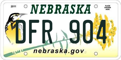 NE license plate DFR904