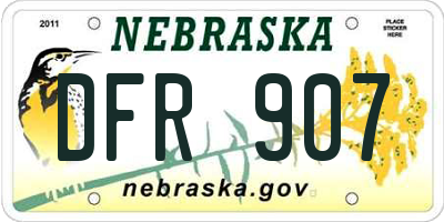 NE license plate DFR907