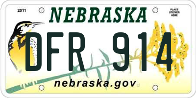 NE license plate DFR914