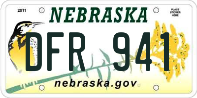 NE license plate DFR941