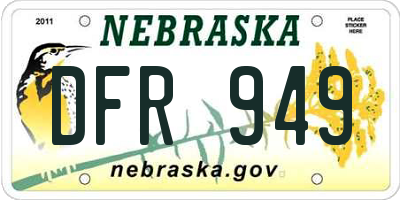 NE license plate DFR949
