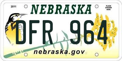 NE license plate DFR964
