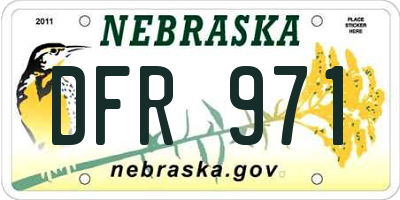 NE license plate DFR971
