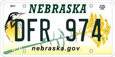 NE license plate DFR974