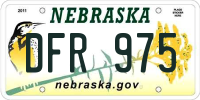 NE license plate DFR975