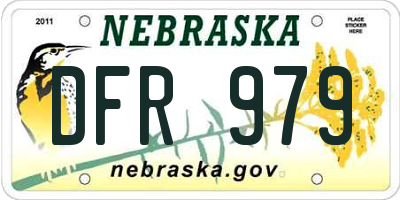 NE license plate DFR979