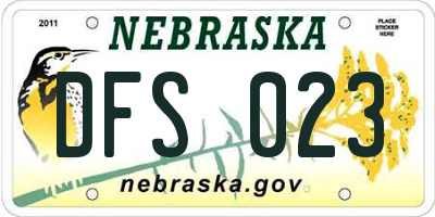 NE license plate DFS023