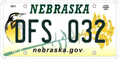 NE license plate DFS032