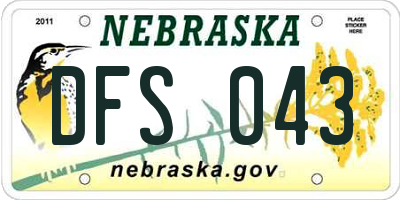 NE license plate DFS043