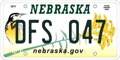 NE license plate DFS047