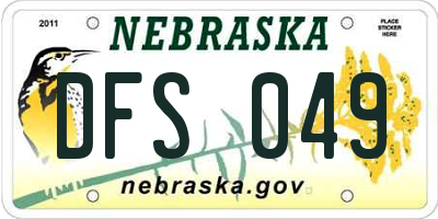 NE license plate DFS049