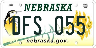 NE license plate DFS055