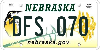 NE license plate DFS070