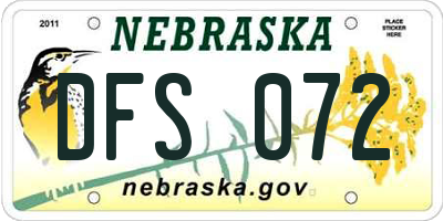 NE license plate DFS072