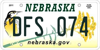 NE license plate DFS074