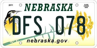 NE license plate DFS078