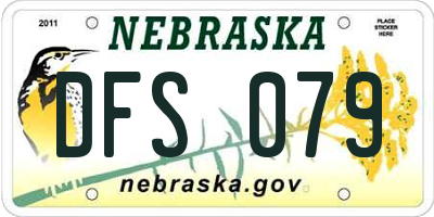 NE license plate DFS079