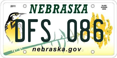 NE license plate DFS086