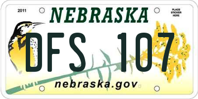 NE license plate DFS107
