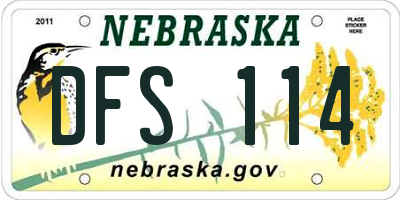NE license plate DFS114