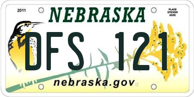 NE license plate DFS121
