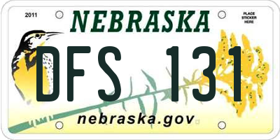 NE license plate DFS131