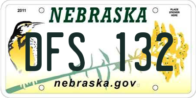 NE license plate DFS132