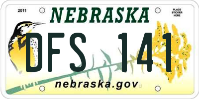 NE license plate DFS141