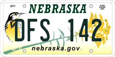 NE license plate DFS142