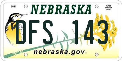 NE license plate DFS143