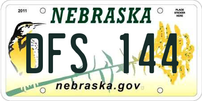NE license plate DFS144