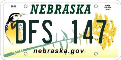 NE license plate DFS147
