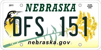 NE license plate DFS151