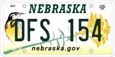 NE license plate DFS154