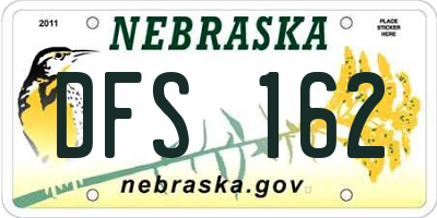 NE license plate DFS162