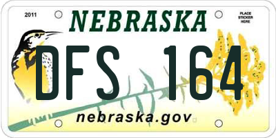NE license plate DFS164