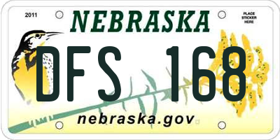 NE license plate DFS168