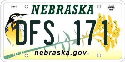 NE license plate DFS171