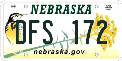 NE license plate DFS172