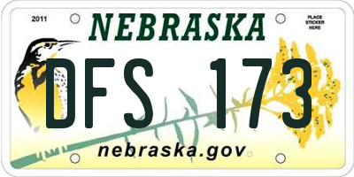 NE license plate DFS173