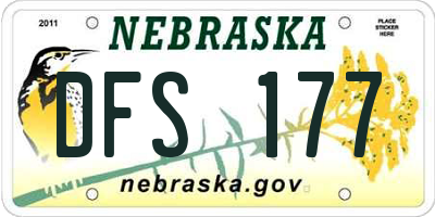 NE license plate DFS177