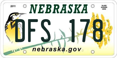 NE license plate DFS178