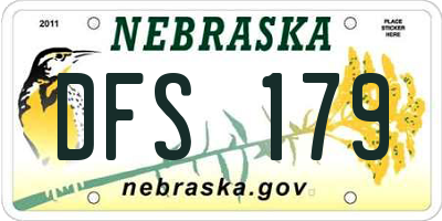 NE license plate DFS179