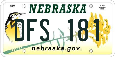 NE license plate DFS181