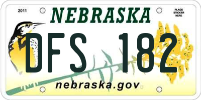 NE license plate DFS182