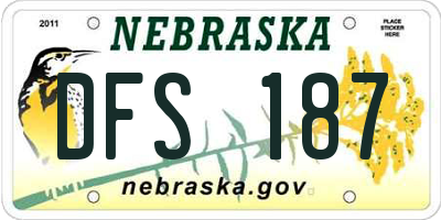NE license plate DFS187