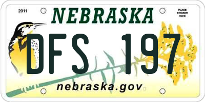 NE license plate DFS197
