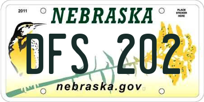 NE license plate DFS202
